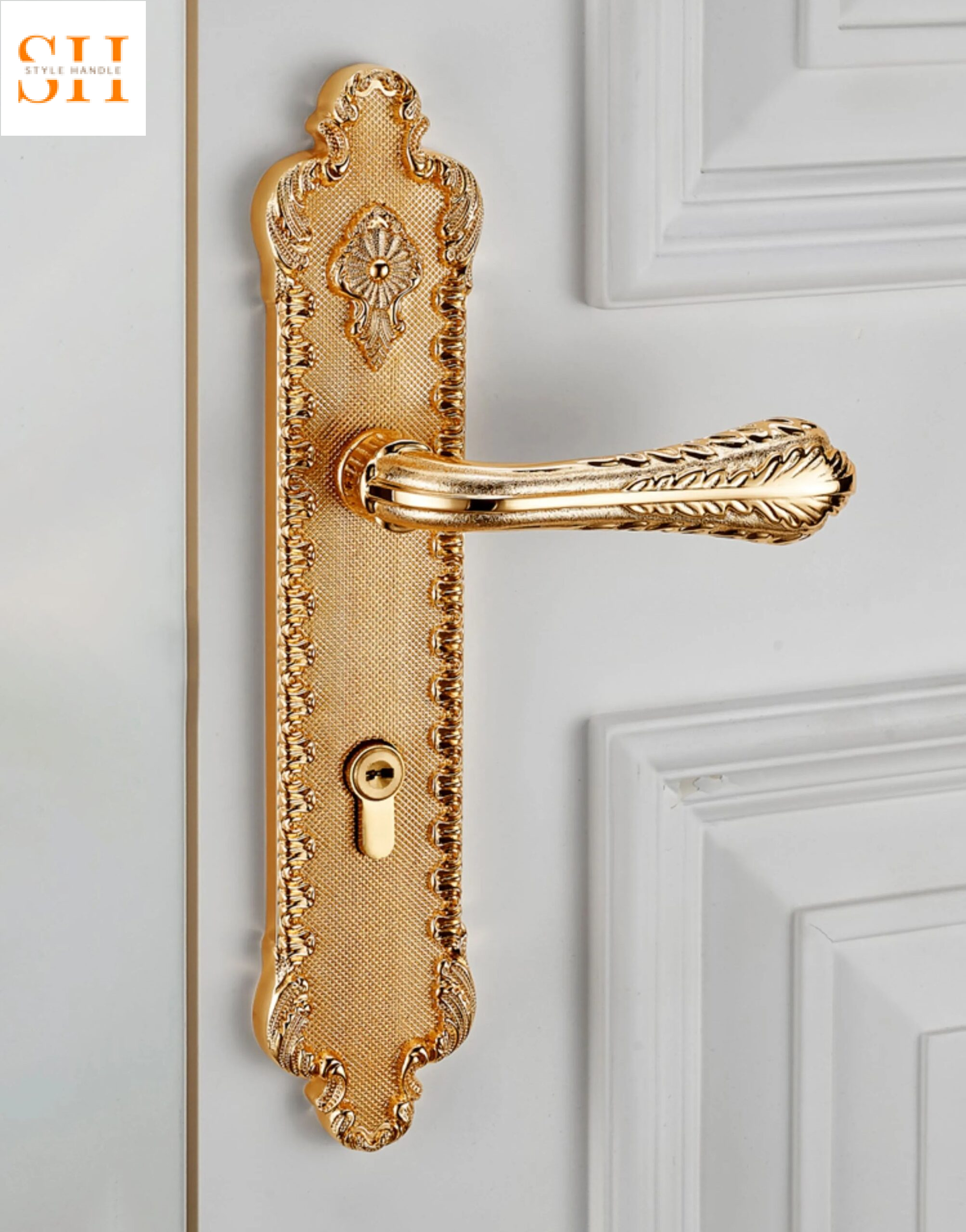 Khóa tay gạt đồng nguyên chất mạ vàng sang trọng HT107 2 Khóa tay gạt đồng nguyên chất mạ vàng sang trọng HT107 5