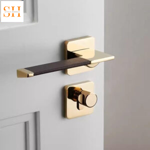 Khóa cửa tay gạt hợp kim kẽm bọc da hiện đại TT007