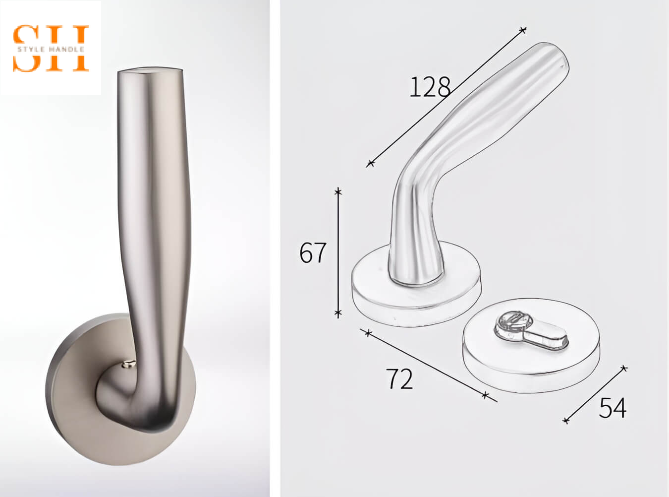 Khóa cửa tay gạt hợp kim kẽm hiện đại Bắc Âu KB5988 10 Khóa cửa phân thể hợp kim kẽm hiện đại Bắc Âu KB5988 10