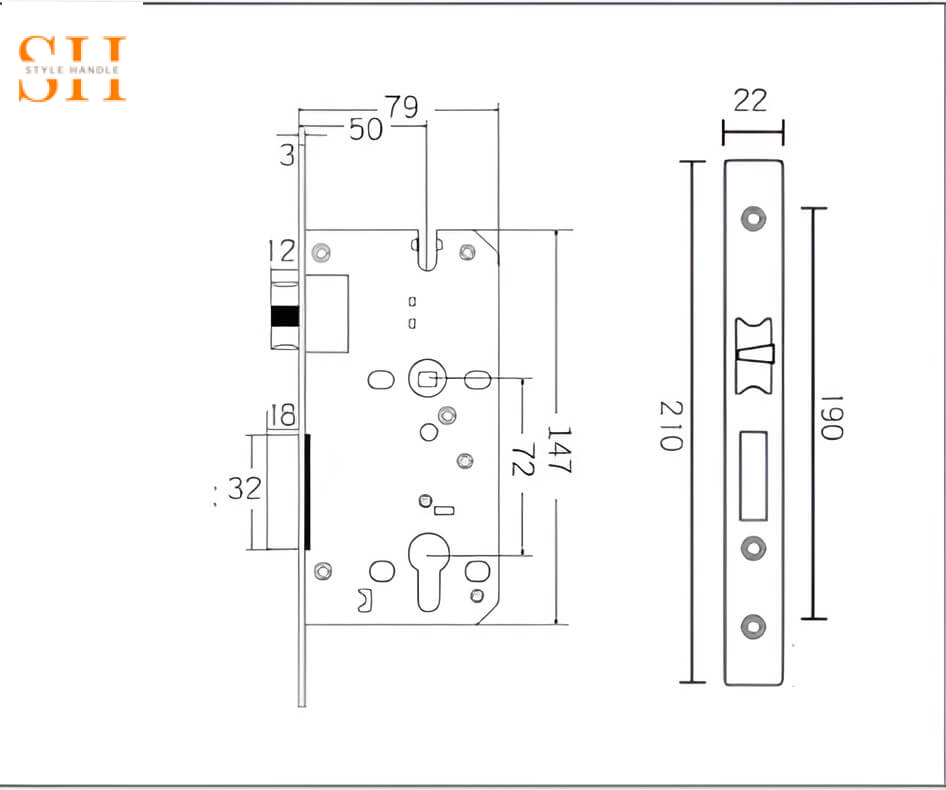 Khóa cửa tay gạt hợp kim kẽm hiện đại Bắc Âu KB5988 9 Khóa cửa phân thể hợp kim kẽm hiện đại Bắc Âu KB5988 9