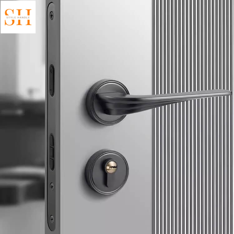 Khóa cửa tay gạt hợp kim màu xám hiện đại SDM7344