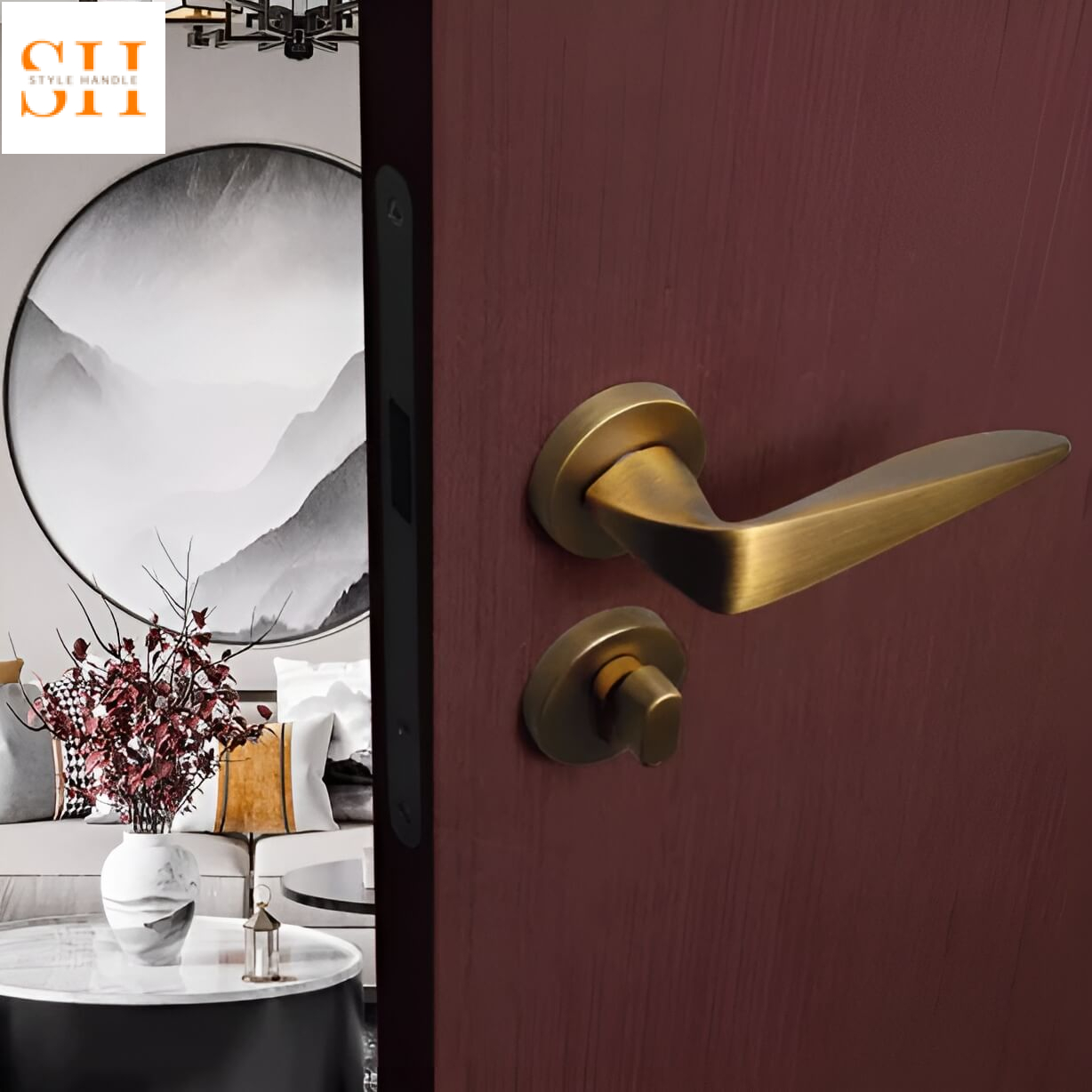Khóa cửa tay gạt kim loại kiểu Bắc Âu AD701 6 Khóa cửa hợp kiem kẽm nguyên khối hiện đại AD701 7