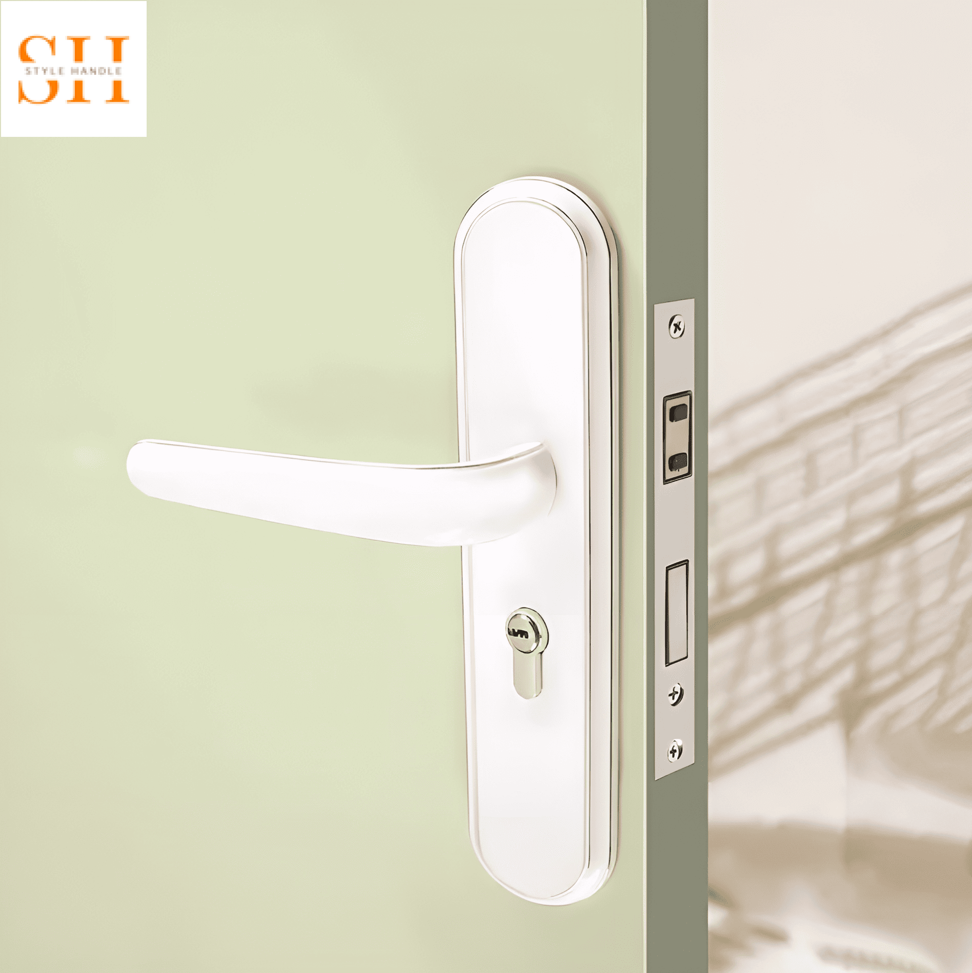 Khóa cửa tay gạt phòng ngủ hợp kim hiện đại H8211