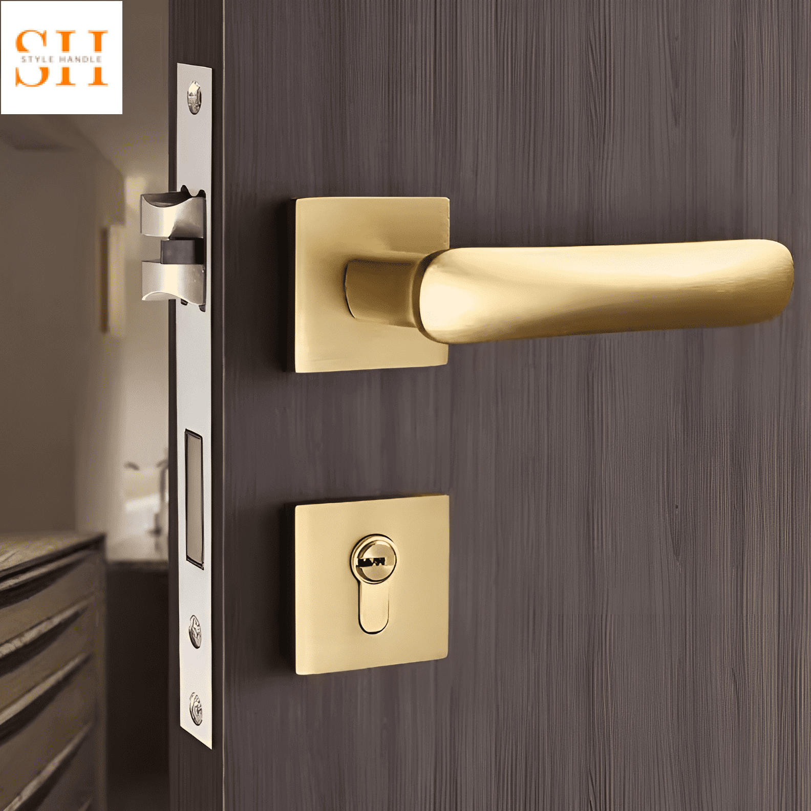 Khóa cửa tay gạt thông phòng đơn giản hiện đại FD5836
