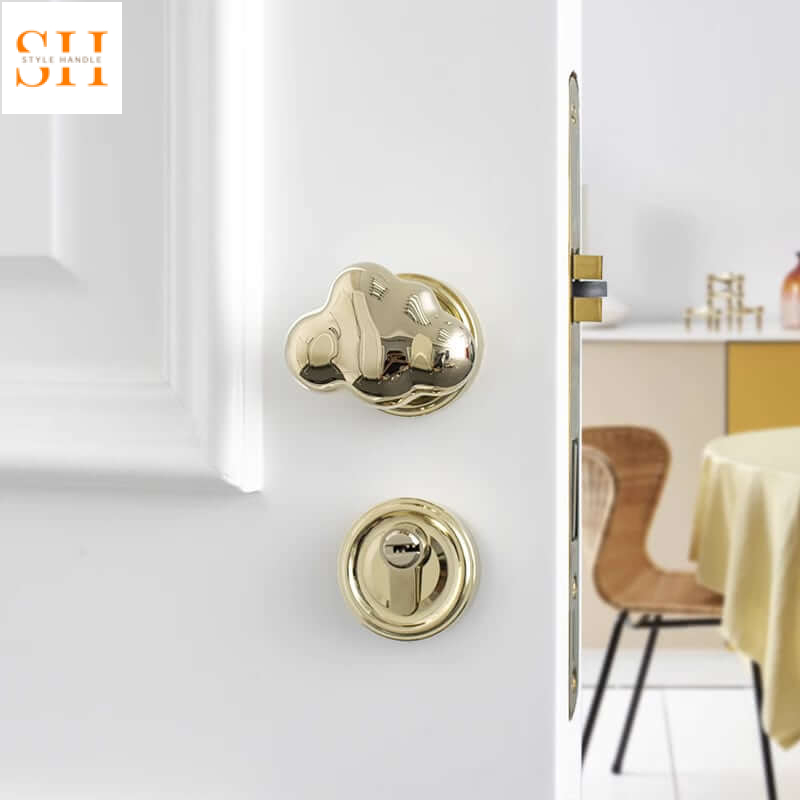 Khóa cửa tay nắm hình đám mây bằng đồng YD7269