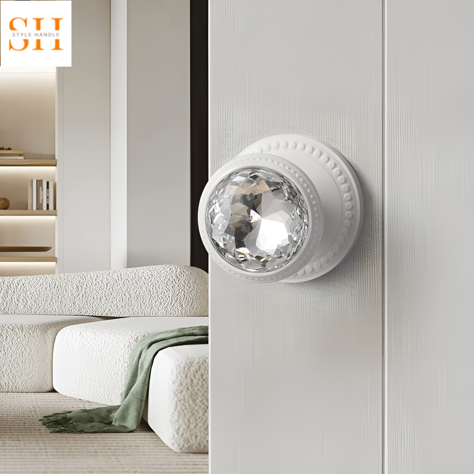 Khóa cửa tay nắm tròn pha lê sang trọng SD6742 7 Khóa cửa tay nắm tròn pha lê sang trọng SD6742 12