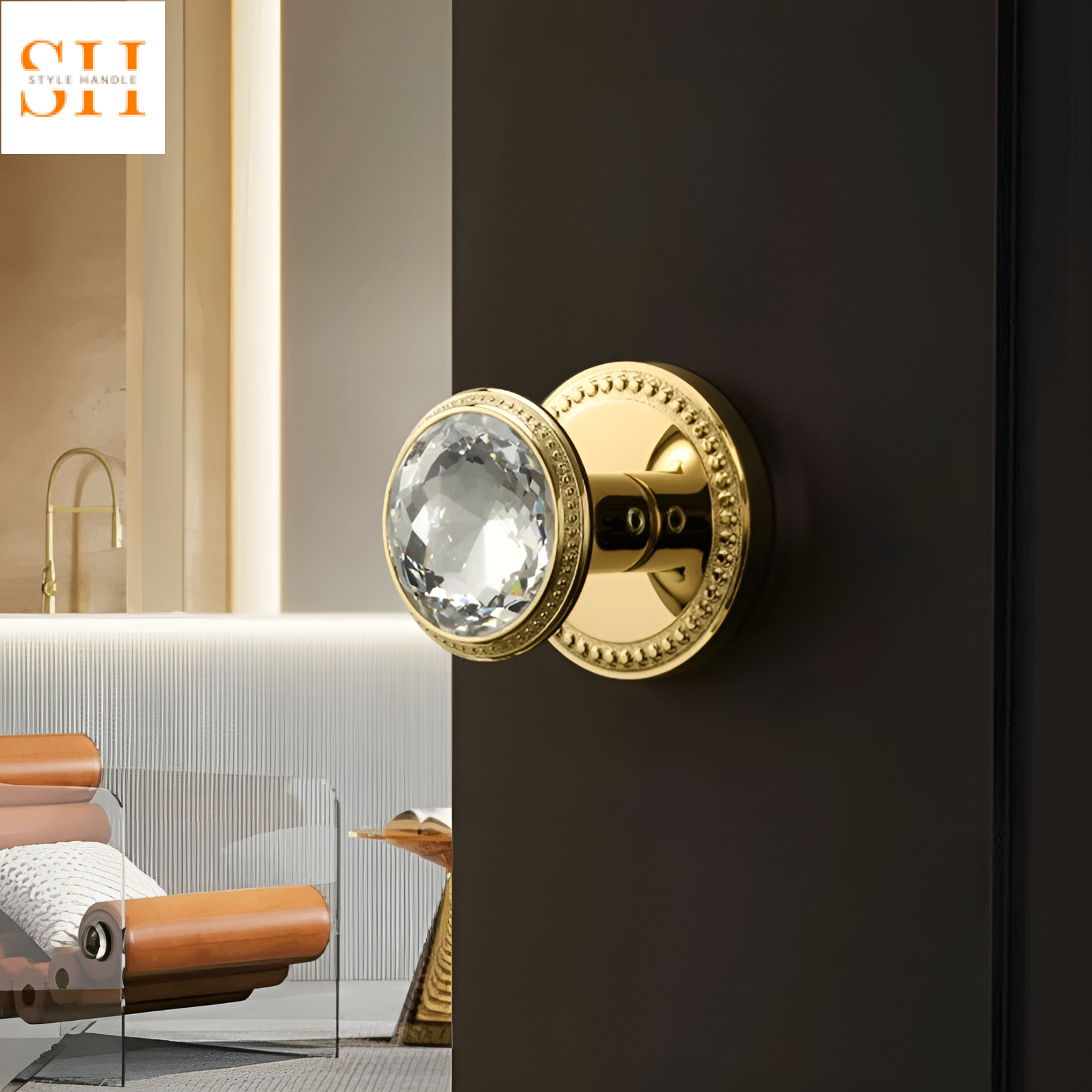 Khóa cửa tay nắm tròn pha lê sang trọng SD6742 11 Khóa cửa tay nắm tròn pha lê sang trọng SD6742 16