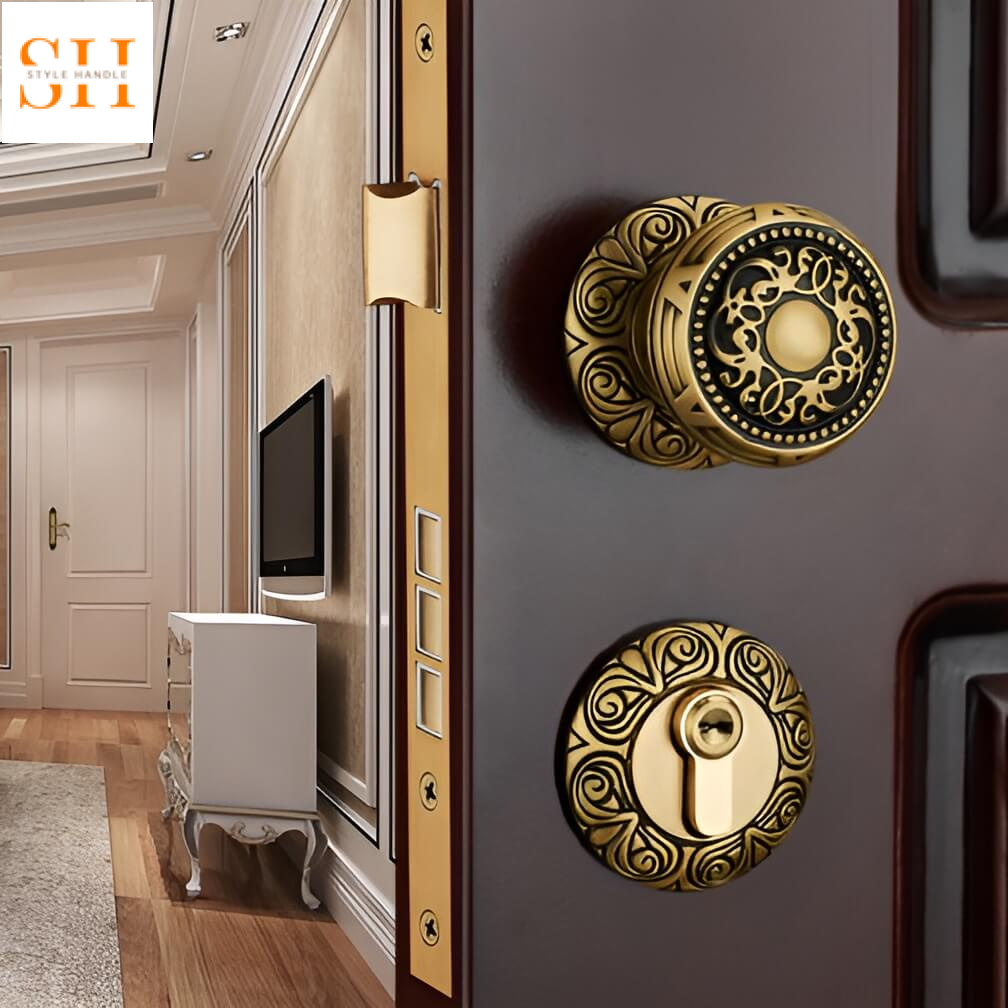 Khóa cửa kiểu dáng tròn cổ điển sang trọng HT002
