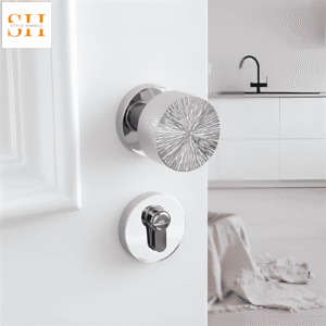 Khóa cửa tay nắm tròn nghệ thuật bằng đồng CW9496