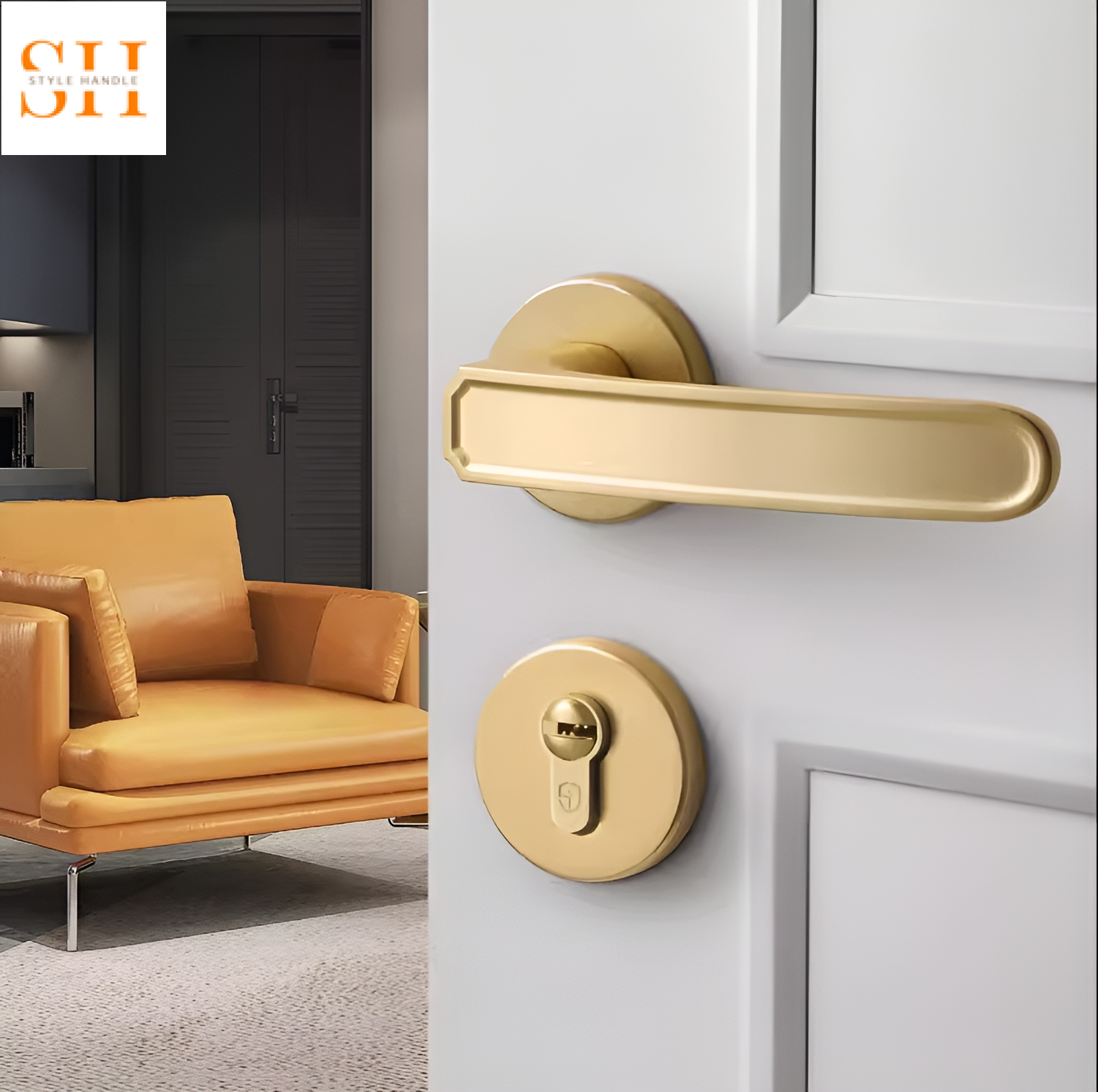 Khóa tay gạt bằng đồng trang trí cửa gỗ SD6409 6 Khóa tay gạt bằng đồng trang trí cửa gỗ SD6409 10