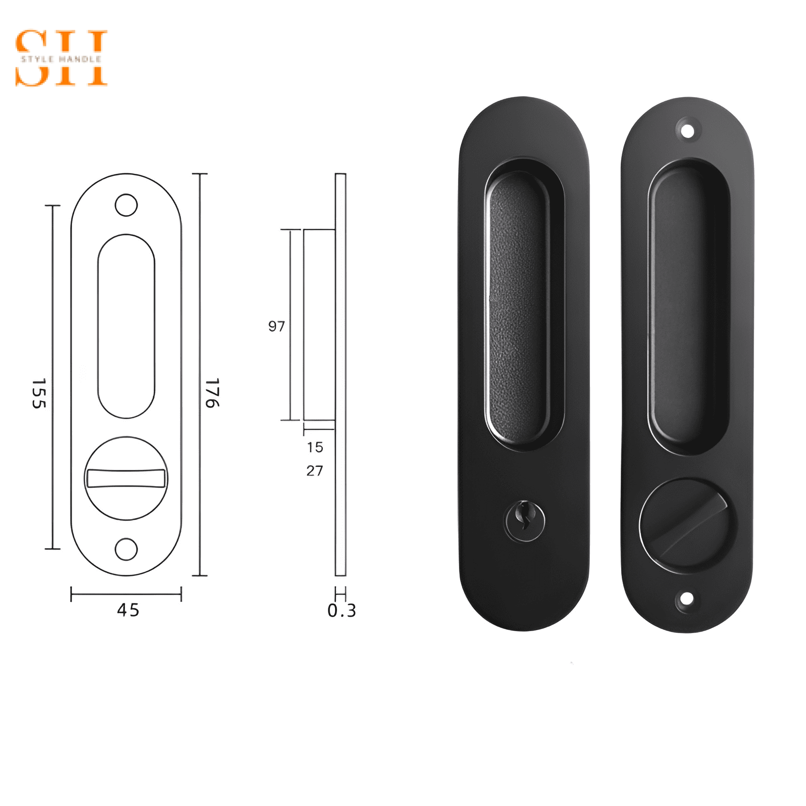 Khóa trượt cửa lùa hợp kim kẽm hiện đại SD5924 6 Khóa trượt cửa lùa hợp kim kẽm SH-SD5924 7