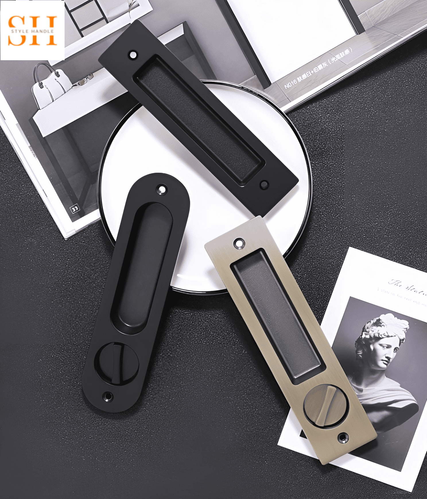 Khóa trượt cửa lùa hợp kim kẽm hiện đại SD5924 2 Khóa trượt cửa lùa hợp kim kẽm SH-SD5924 2