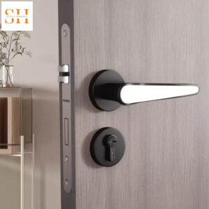 Khóa tay gạt hợp kim phối trắng đen hiện đại HBO6534