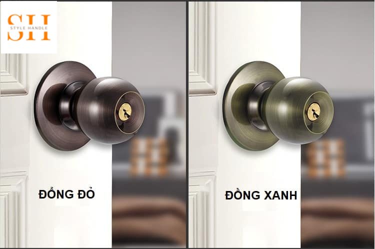 Ổ khóa cửa tròn inox 304 nhiều màu GR587S 6 Ổ khóa cửa tròn phòng vệ sinh inox SHR587S 6