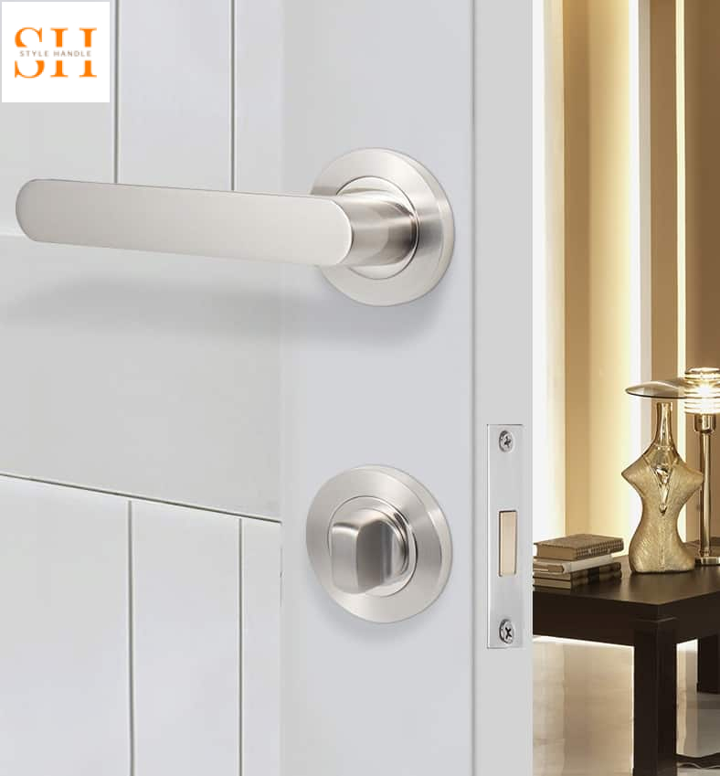 Khóa cửa phòng không chìa màu bạc DFL-713DS