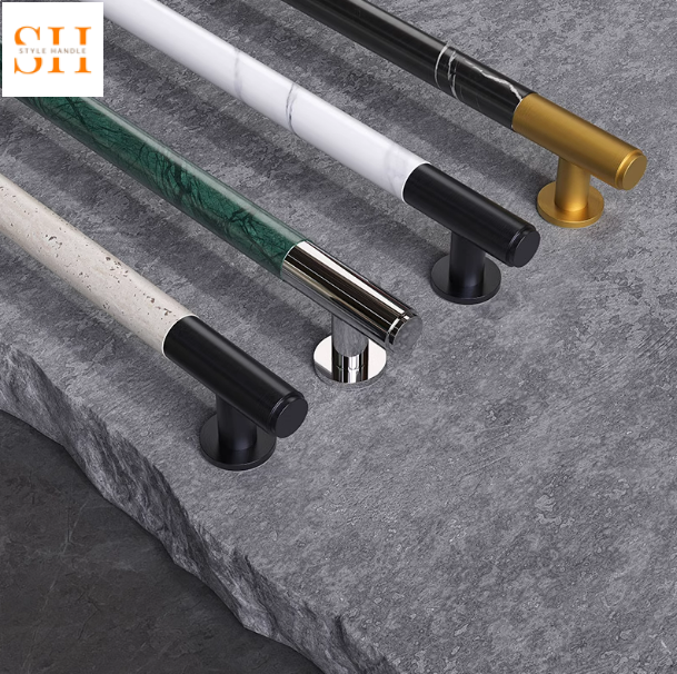 Tay nắm cửa inox kết hợp đá tự nhiên DR1005