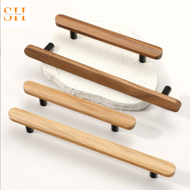 Tay nắm tủ bằng gỗ chân đế đồng YJ5725